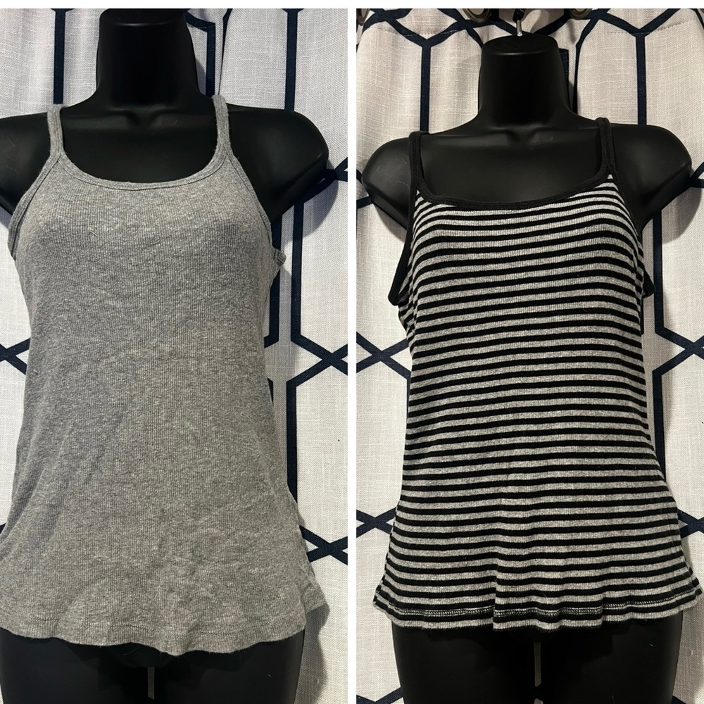 LEI Gray and Black/Gray Women's Tank Tops
